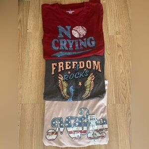 Graphic T-Shirts Bundle - Red, Gray, Pink